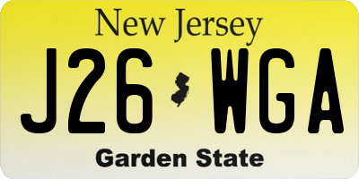 NJ license plate J26WGA