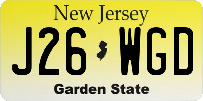 NJ license plate J26WGD