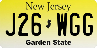 NJ license plate J26WGG