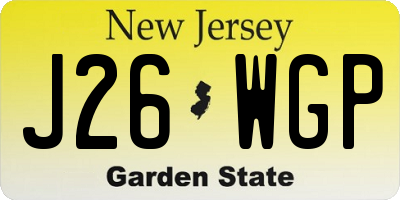 NJ license plate J26WGP