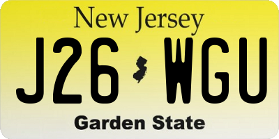 NJ license plate J26WGU