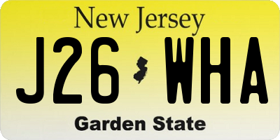 NJ license plate J26WHA