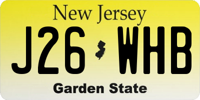 NJ license plate J26WHB