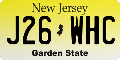 NJ license plate J26WHC