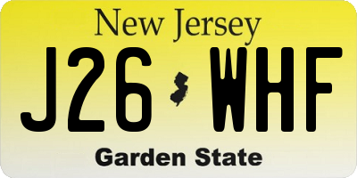 NJ license plate J26WHF