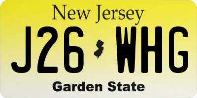 NJ license plate J26WHG