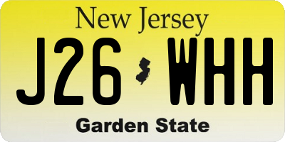 NJ license plate J26WHH