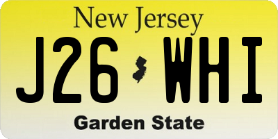 NJ license plate J26WHI