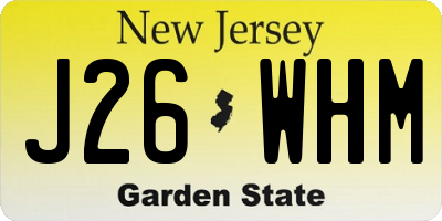 NJ license plate J26WHM