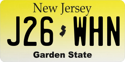 NJ license plate J26WHN