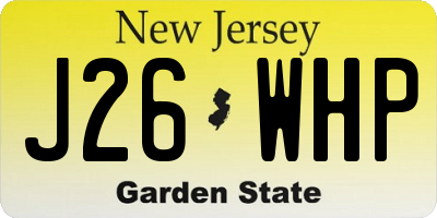 NJ license plate J26WHP