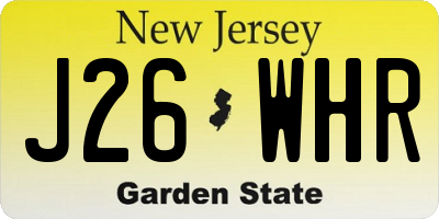 NJ license plate J26WHR
