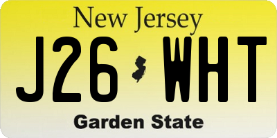NJ license plate J26WHT