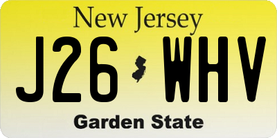NJ license plate J26WHV