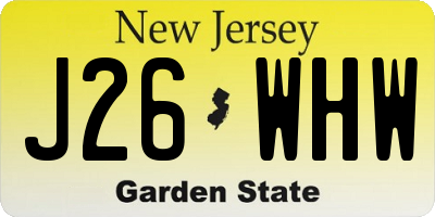 NJ license plate J26WHW