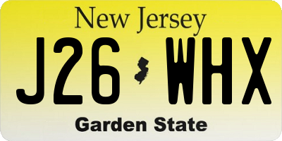 NJ license plate J26WHX