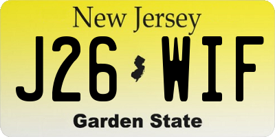 NJ license plate J26WIF