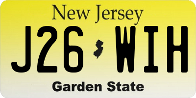 NJ license plate J26WIH