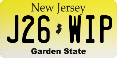 NJ license plate J26WIP