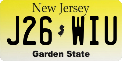 NJ license plate J26WIU