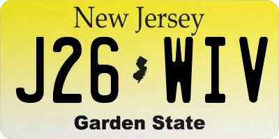 NJ license plate J26WIV