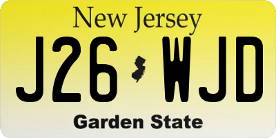 NJ license plate J26WJD