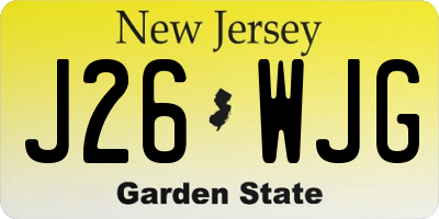 NJ license plate J26WJG