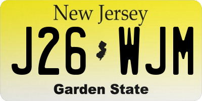 NJ license plate J26WJM