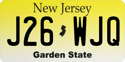 NJ license plate J26WJQ