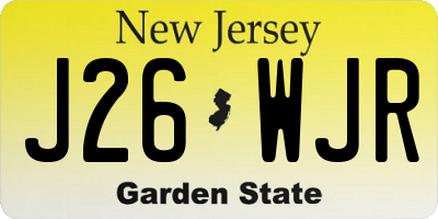 NJ license plate J26WJR