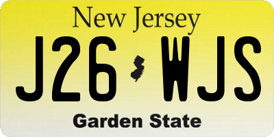NJ license plate J26WJS