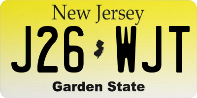 NJ license plate J26WJT