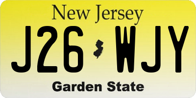NJ license plate J26WJY