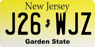 NJ license plate J26WJZ