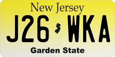 NJ license plate J26WKA