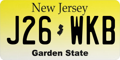 NJ license plate J26WKB