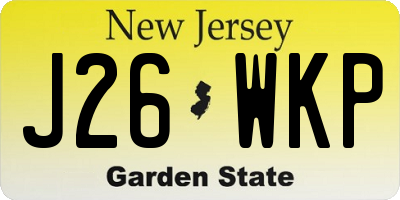 NJ license plate J26WKP