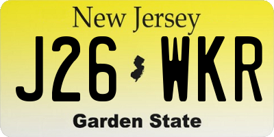 NJ license plate J26WKR