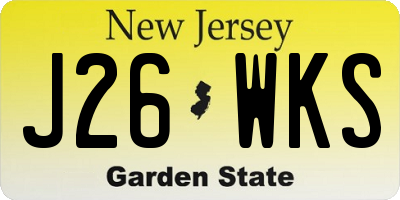 NJ license plate J26WKS
