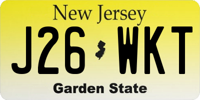 NJ license plate J26WKT