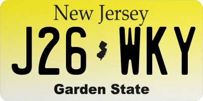 NJ license plate J26WKY