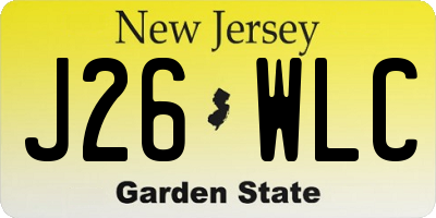 NJ license plate J26WLC