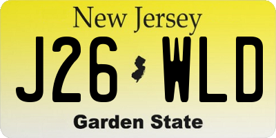 NJ license plate J26WLD