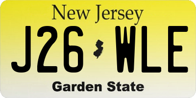 NJ license plate J26WLE