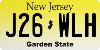 NJ license plate J26WLH