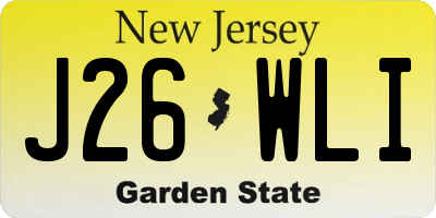 NJ license plate J26WLI