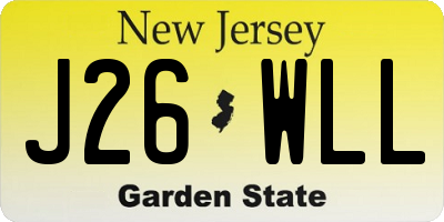 NJ license plate J26WLL