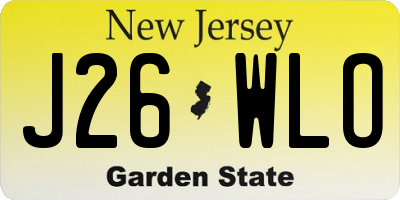 NJ license plate J26WLO