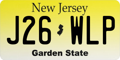 NJ license plate J26WLP