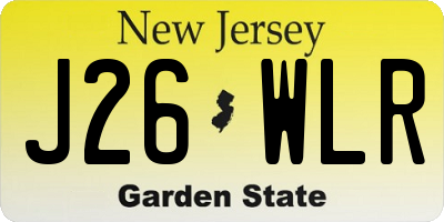 NJ license plate J26WLR